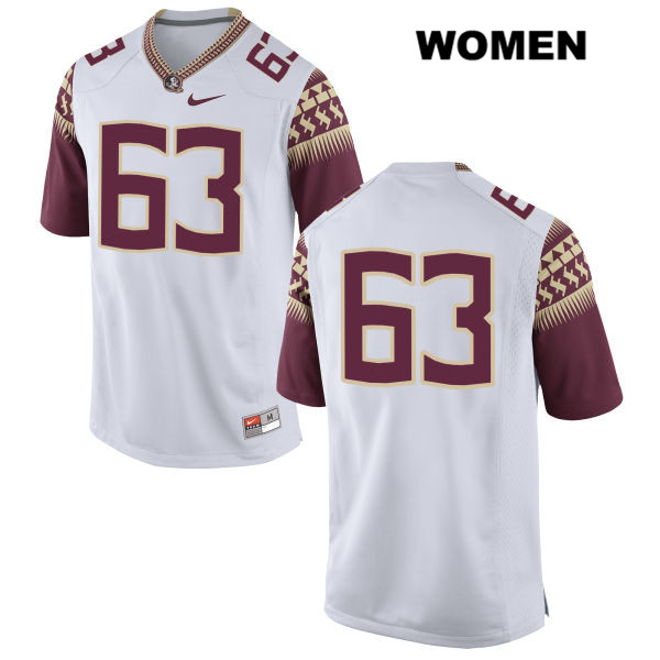 Women's NCAA Nike Florida State Seminoles #63 Tanner Adkison College No Name White Stitched Authentic Football Jersey STY3569LZ